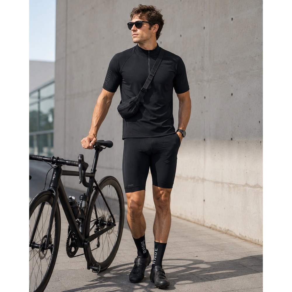 Rhone Freeride Rashguard Men's Large Black Quarter Zip Techwear New With Tags